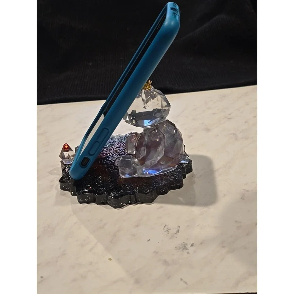 Handmade Resin Cell Phone‎ Holder Red Black Clear Bear 737